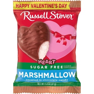 image:imageRUSSELL STOVER Valentines Day Dark Chocolate Marshmallow Heart 13 oz Pack of 18Sugar Free Marsh