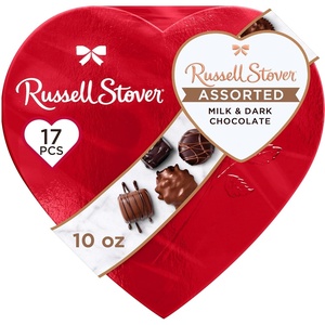 image:imageRussell Stover Red Foil Heart 10 Ounce  Chocolate Gift Box for Valentines Day Mothers Day Anniversary and BirthdaysAssorted Chocolates