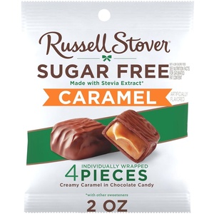 image:imageRUSSELL STOVER Sugar Free Dark Chocolate Mint Patties Candy 2 oz bag Pack of 10Caramel