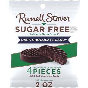 image:imageRUSSELL STOVER Sugar Free Dark Chocolate Mint Patties Candy 2 oz bag Pack of 10Dark Chocolate