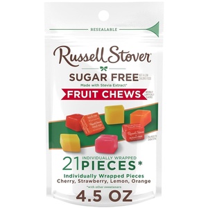 image:imageRUSSELL STOVER Sugar Free Fruit Chews Candy 75 oz bag45 oz