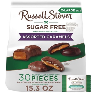 image:imageRUSSELL STOVER Sugarfree Assorted Caramels in Chocolate Candy 153 oz bag 3 Pack153 OZ Pack of 1