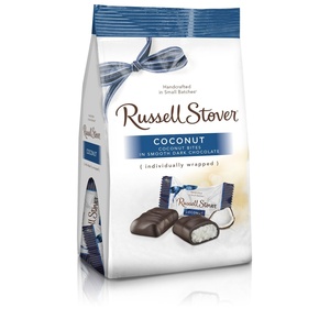 image:imageRussell Stover Dark Chocolate Coconut Mini Gusset Bag 6 Ounce Russell Stover Chocolate Coconut Chocolate Candy Bag Sweet Coconut Covered in Rich Chocolate Candy Individually WrappedCoconut