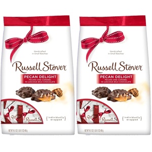 image:imageRussell Stover Pecan Delight Gusset Bag 1610 Ounce Russel Stover Milk Chocolate Covered Candy Pack Crunchy Pecans and Buttery Caramel Covered In Sweet Milk Chocolate Candy Individually Wrapped161 Ounce Pack of 2