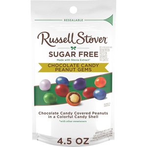 image:imageRussell Stover Sugar Free Chocolate Candy Coated Peanut Gems 75 Ounce Bag45 oz
